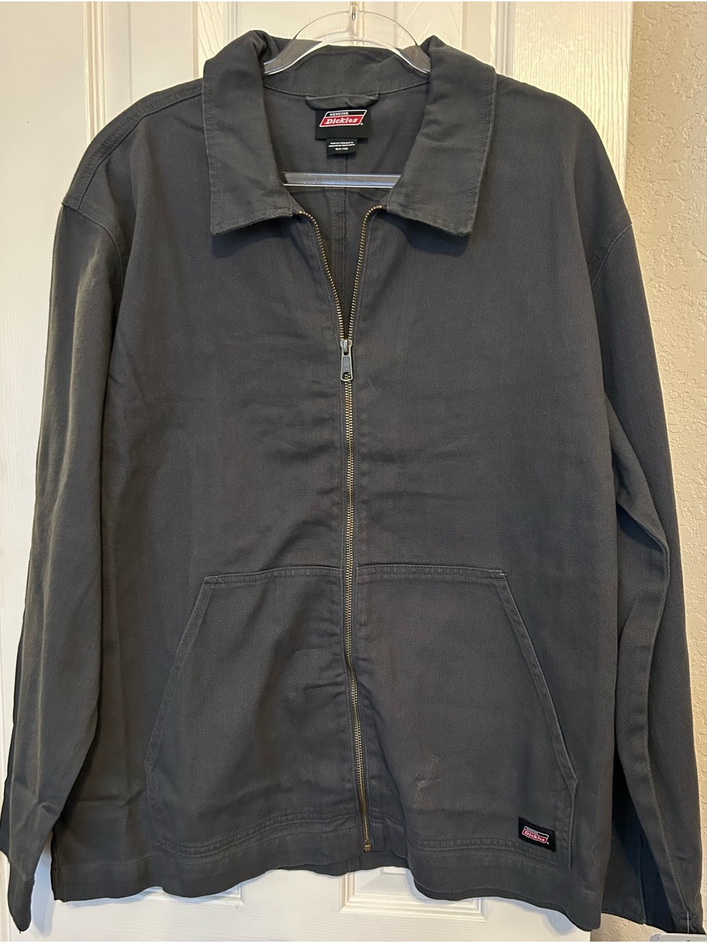 Dickies Men's Gray Zip-Front lightweight twill Jacket-Read Description